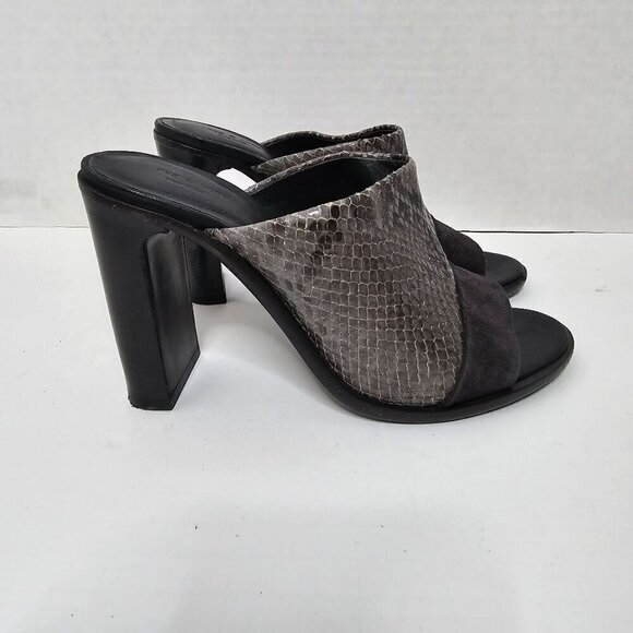 Rag & Bone Tristan Snake Print Python Mule Sandal High Heels - Picture 2 of 12